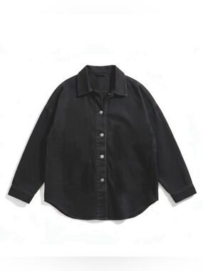 Dark grey/black oversized denim jacket